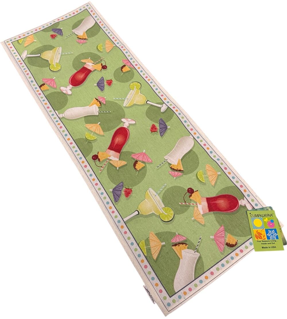 Summer Fun Table Runner Margaritaville Indoor Outdoor Dining Made in USA 36" NWT
